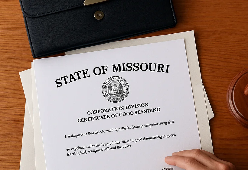 apostille stamp on document in Missouri USA