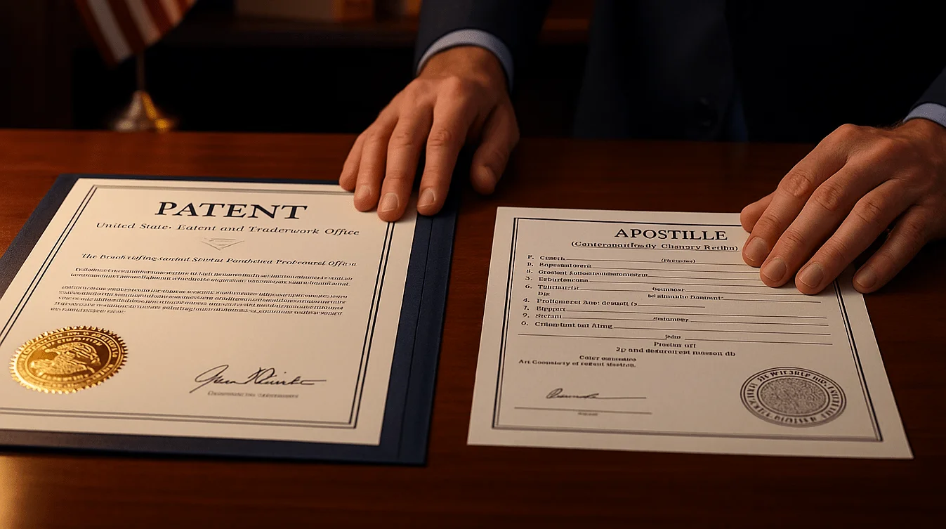 certified patent and trademark documents with apostille by EZ Apostille