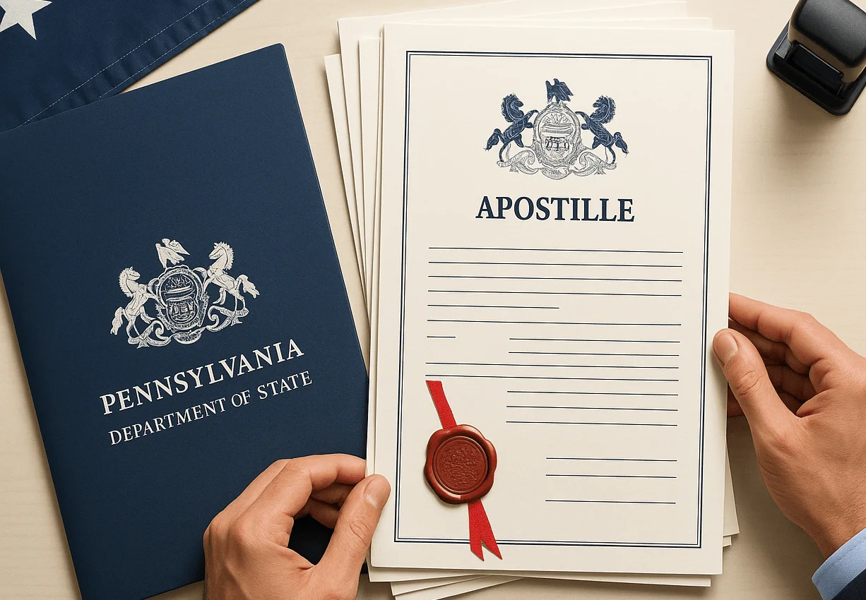 apostille process for documents in Pennsylvania by EZ Apostille