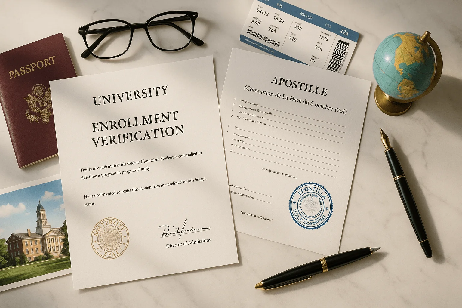student enrollment verification letter with apostille seal by EZ Apostille