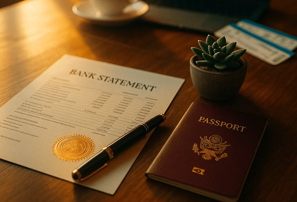 bank statement prepared for apostille process by EZ Apostille