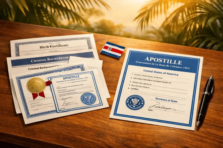 apostille stamp on official document for Costa Rica by EZ Apostille