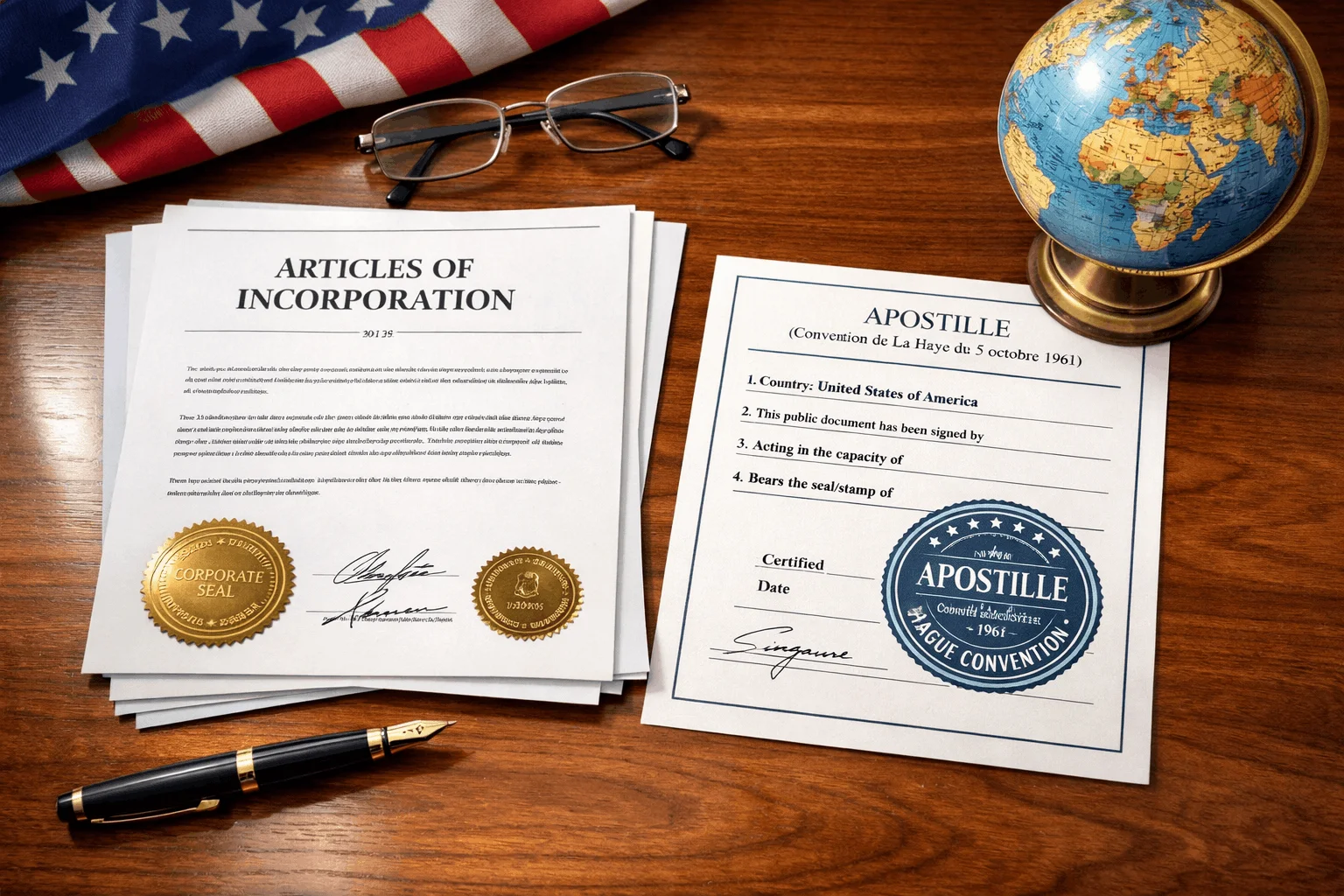 articles of incorporation with apostille certification by EZ Apostille