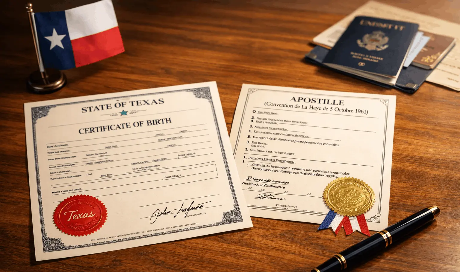 birth certificate apostille document in Texas by EZ Apostille
