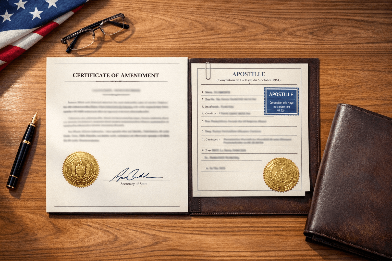 Certificate of Amendment Overseas Apostille