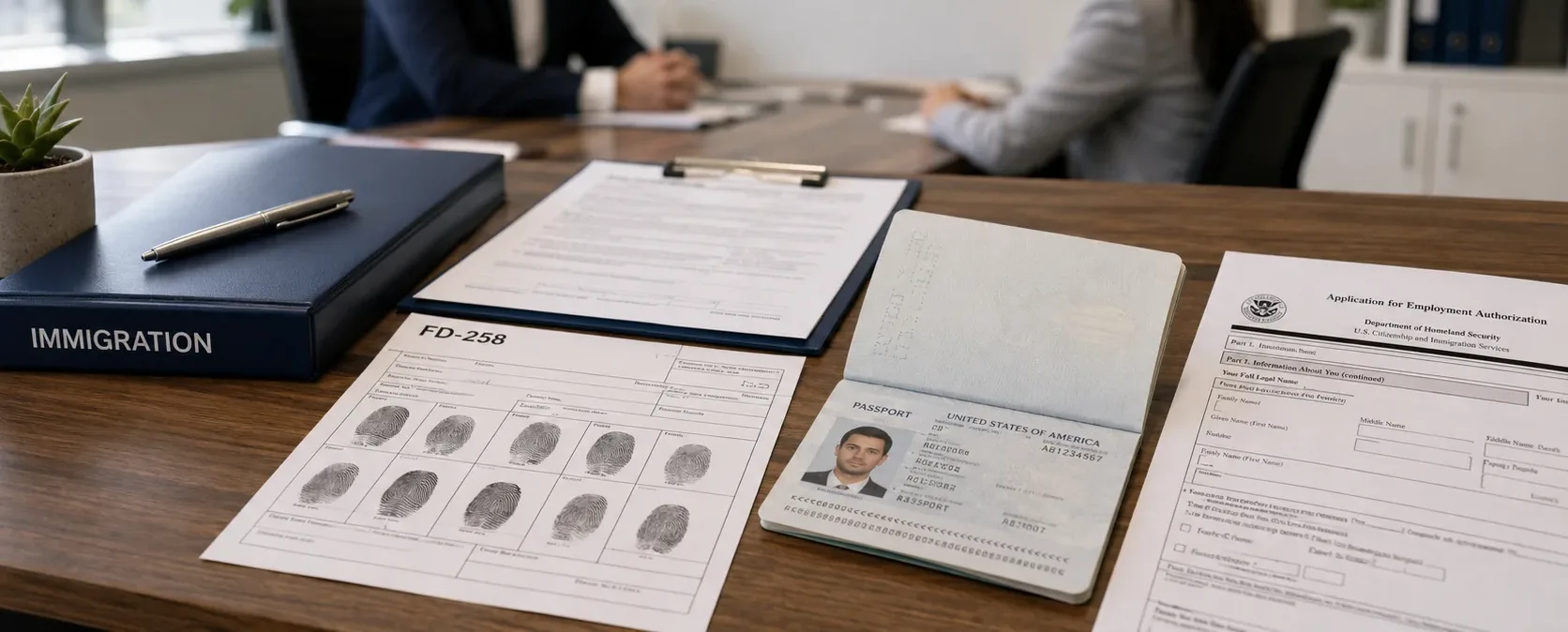 FBI background check apostille documents on an office desk by EZ apostille