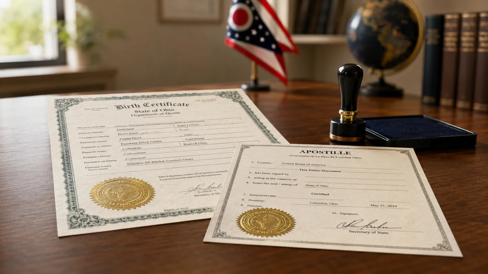 Ohio birth certificate apostille